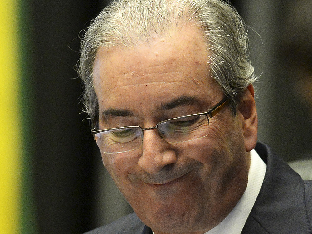 Presidente da Câmara dos Deputados, Eduardo Cunha (PMDB-RJ), durante eleição da comissão que irá analisar o processo de impeachment de Dilma Rousseff, em Brasília (DF), nesta quinta-feira (17)