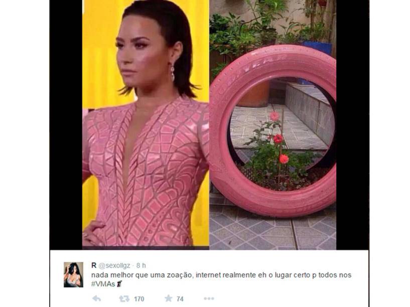 Demi Lovato é comparada a um pneu rosa