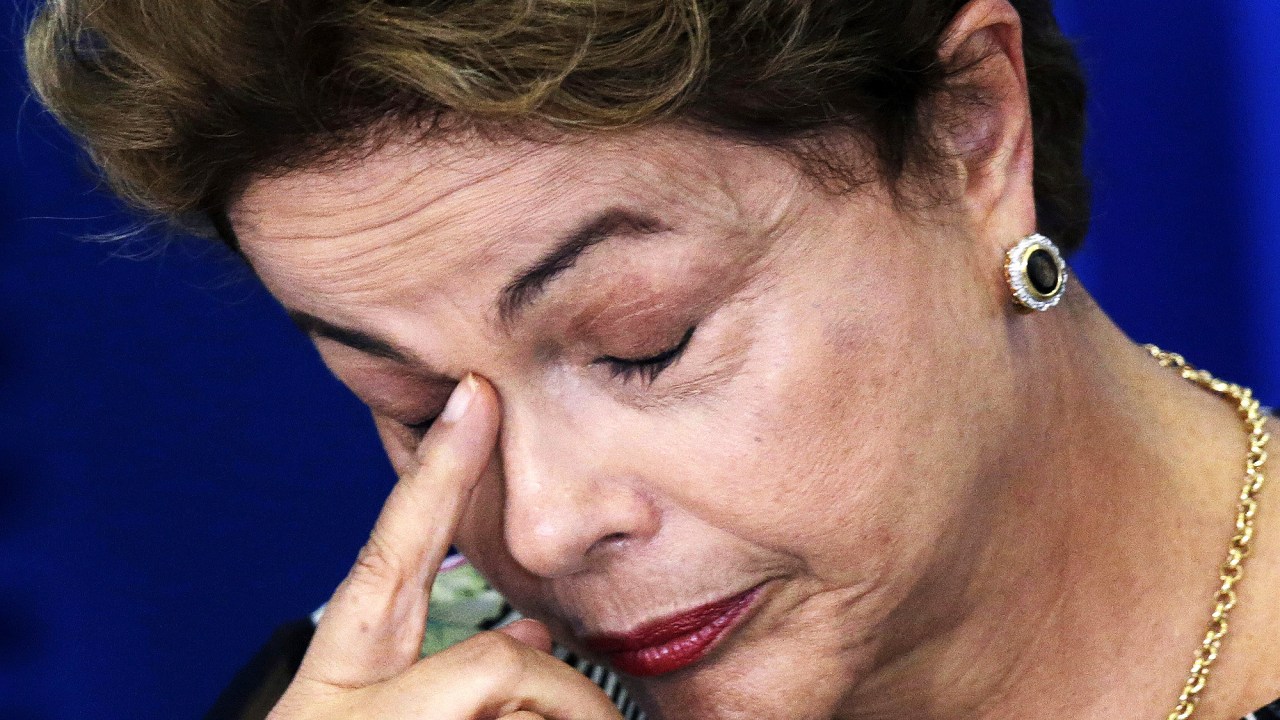 A presidente Dilma Rousseff durante coletiva de imprensa no Palácio do Planalto, em Brasília