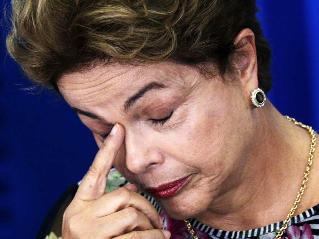 A presidente Dilma Rousseff durante coletiva de imprensa no Palácio do Planalto, em Brasília