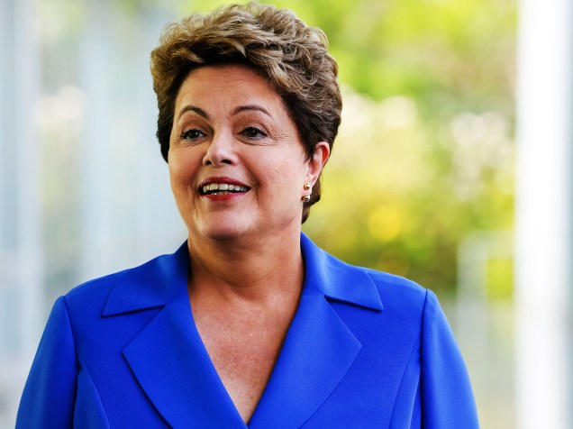 A presidente Dilma Rousseff, durante entrevista coletiva no Palácio da Alvorada