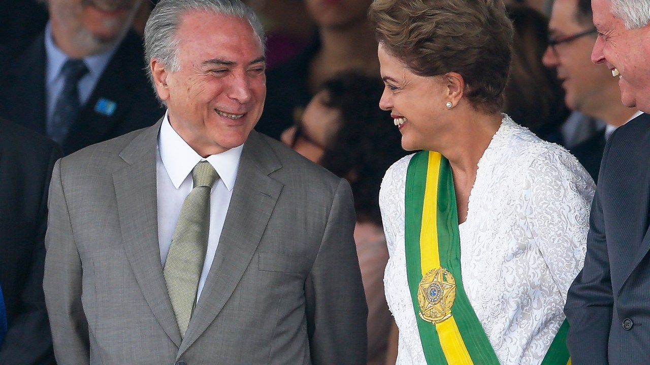 Michel Temer e Dilma Rousseff no Desfile da Independência em Brasília (DF)