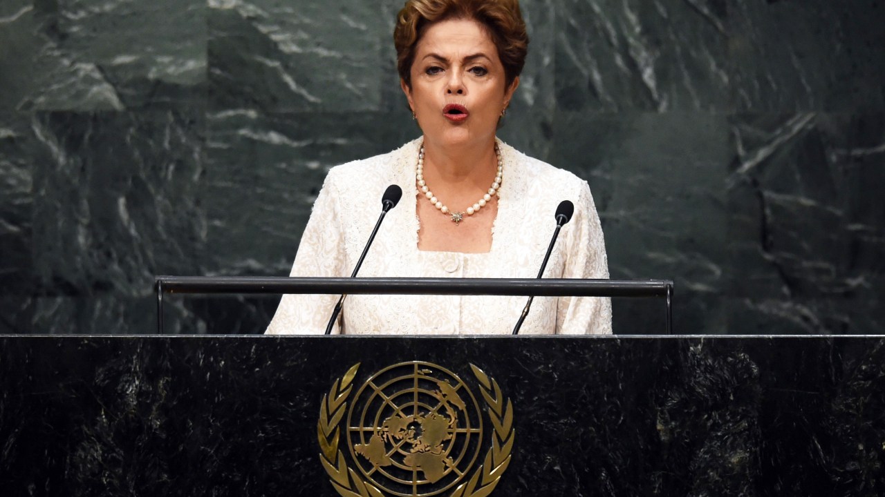 A presidente Dilma Rousseff fala durante Assembleia Geral da ONU em Nova York