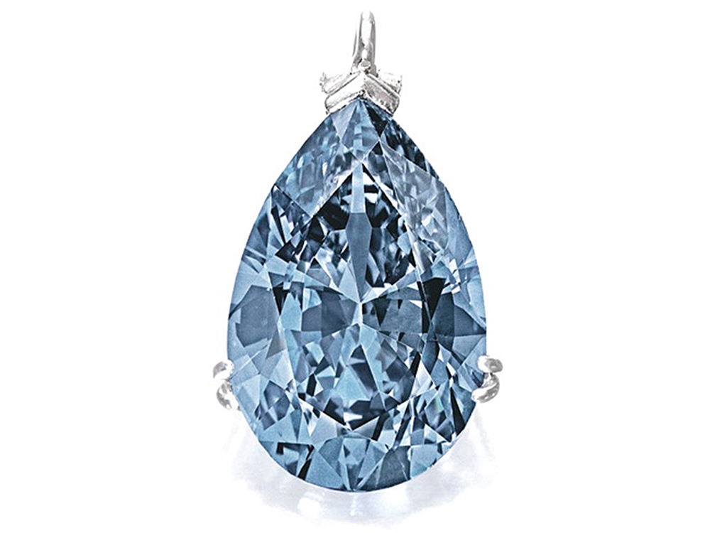 Diamante azul leiloado pelo recorde de US$ 32,6 milhões