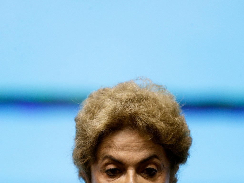 A presidente do Brasil, Dilma Rousseff no Palácio do Planalto, em Brasília (DF) - 08/04/2016