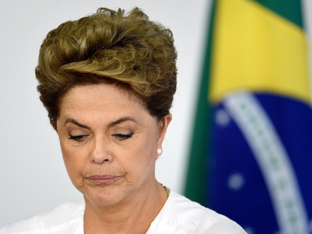 A presidente do Brasil, Dilma Rousseff no Palácio do Planalto, em Brasília (DF) - 15/04/2016