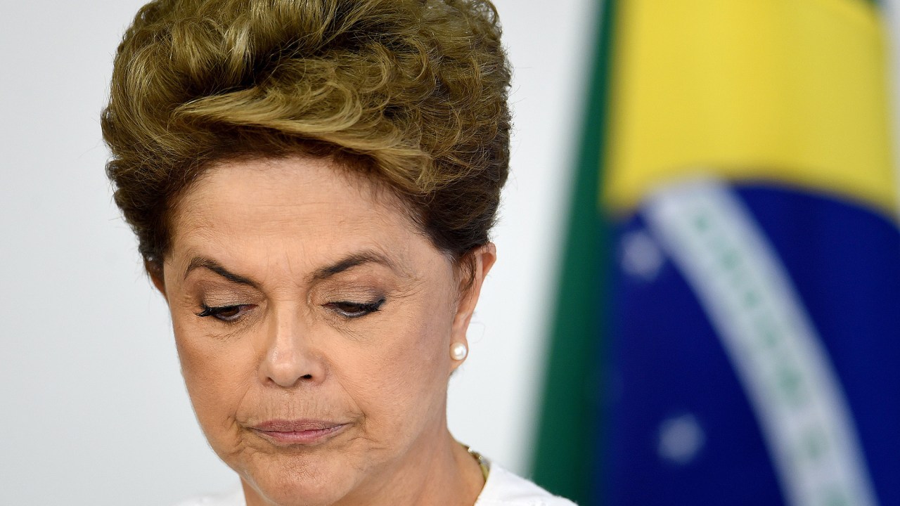 A presidente do Brasil, Dilma Rousseff no Palácio do Planalto, em Brasília (DF) - 15/04/2016