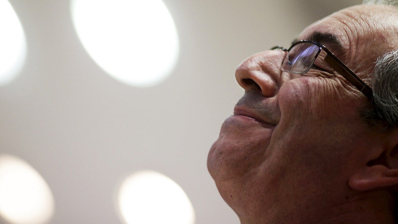 O presidente da Câmara dos Deputados Eduardo Cunha (PMDB-RJ) durante coletiva de imprensa em Brasília (DF) - 29/12/2015