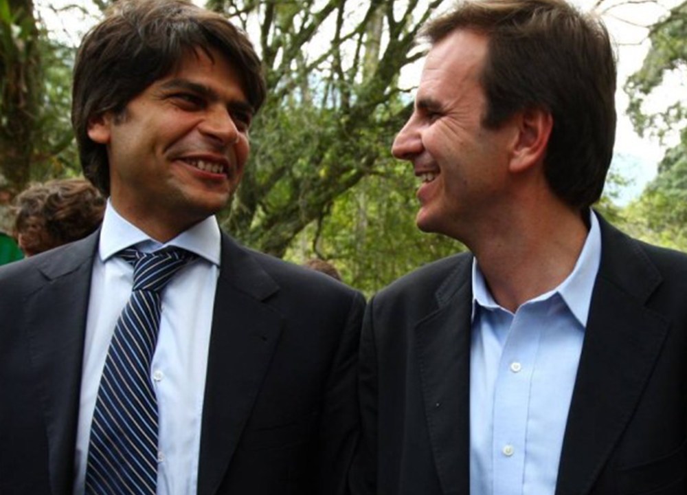 Pedro Paulo (à esquerda) e Eduardo Paes