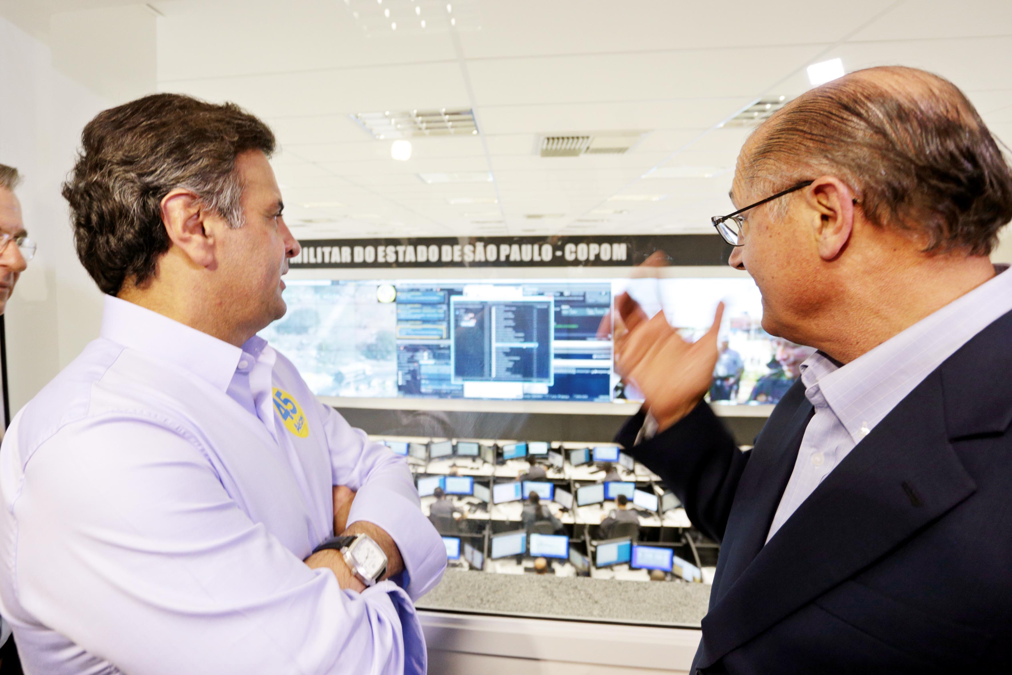 Acompanhado do governador Geraldo Alckmin, Aécio Neves visita nesta sexta-feira (12) o Programa Detecta em São Paulo (SP)