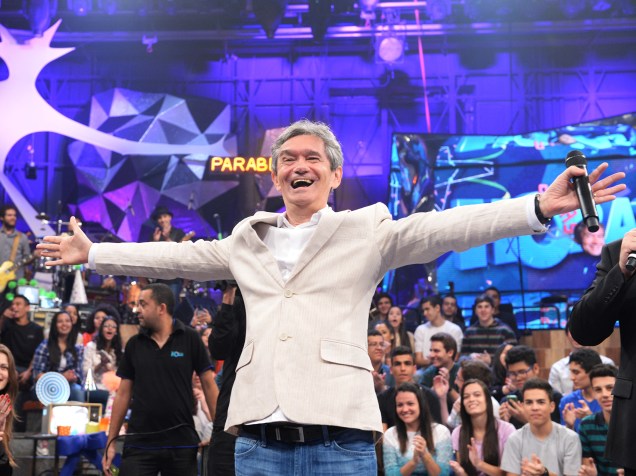 Serginho Groisman durante o Programa Altas Horas da Rede Globo em 2014