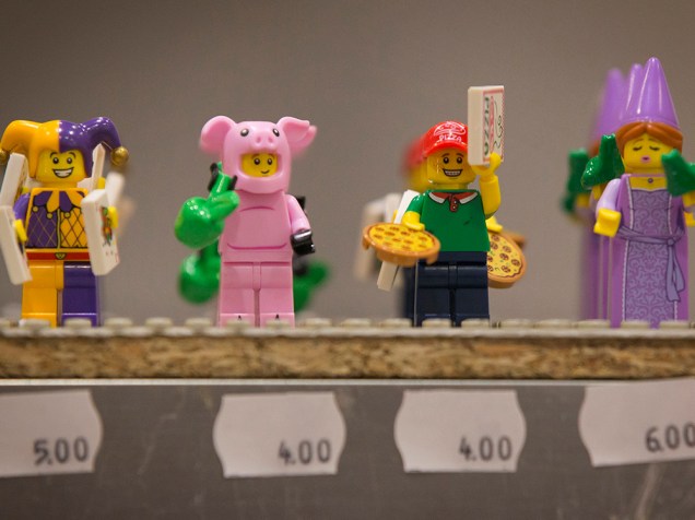 Figuras de Lego são exibidas durante a Brick 2014, em Londres, na Inglaterra