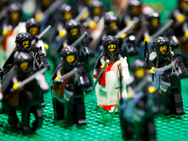 Figuras de Lego são exibidas durante a Brick 2014, em Londres, na Inglaterra