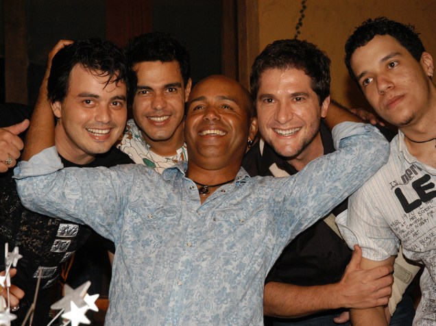 Renner, Zezé Di Camargo, Rick e Daniel no aniversário de Rick no Villa Country, em São Paulo - 2007