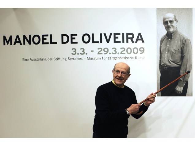 Manoel de Oliveira durante exposição sobre sua obra em 2009, na Academia de Belas Artes de Berlim, na Alemanha