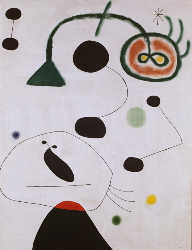 Joan Miró i Ferrà - Personagem e pássaro na noite - 1945<br><br>