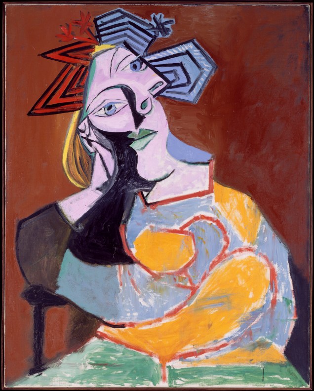 Pablo Ruiz Picasso - Mulher sentada apoiada sobre os cotovelos - 1939