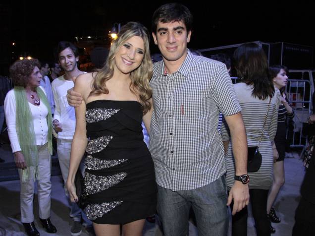 Dani Calabresa e Marcelo Adnet na festa de aniversário da MTV, no Píer Mauá, Rio de Janeiro - 2011
