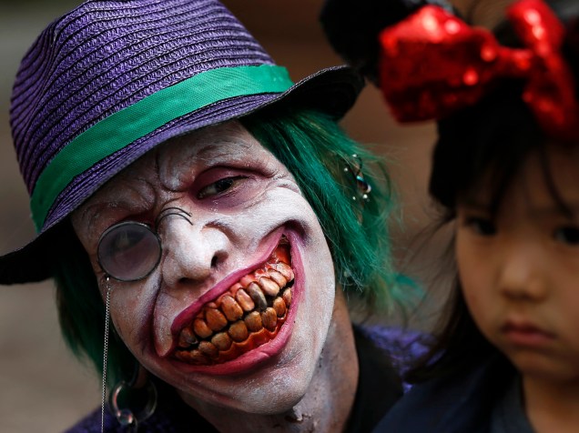 Participante do desfile de Halloween de Kawasaki, em Tóquio, no Japão