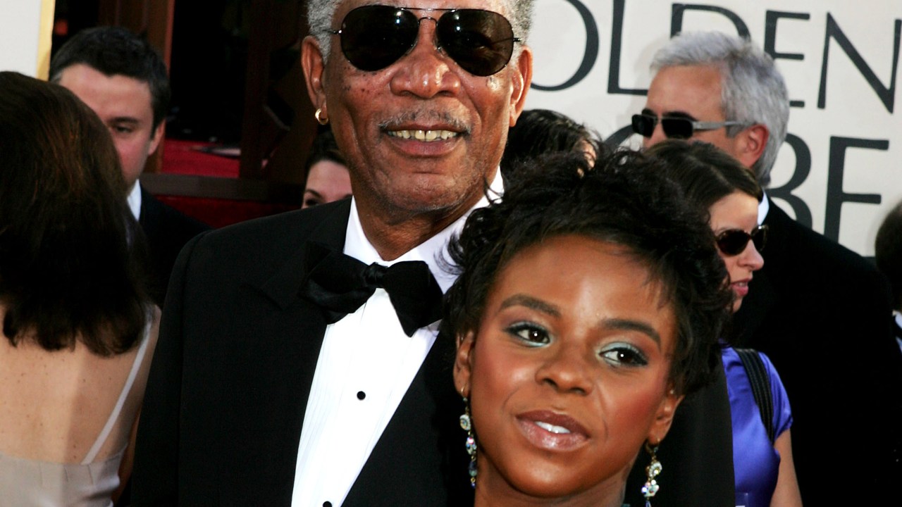 O ator Morgan Freeman com a neta E’Dena Hines