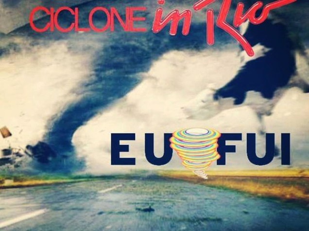 Foi criado, no Facebook, um evento para a chegada do ciclone que simula o Rock in Rio