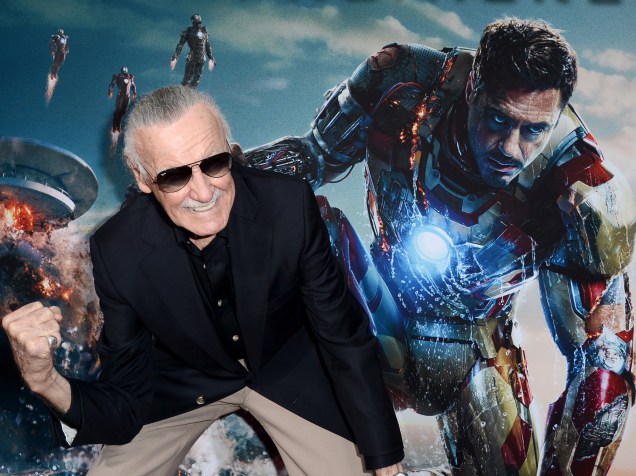 Stan Lee comparece à estreia de Homem de Ferro 3, no teatro El Capitan, em Los Angeles, Califórnia, em 2013