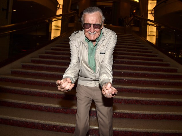 Stan Lee comparece à estreia do filme Homem-Formiga no Teatro Dolby, em Hollywood, California