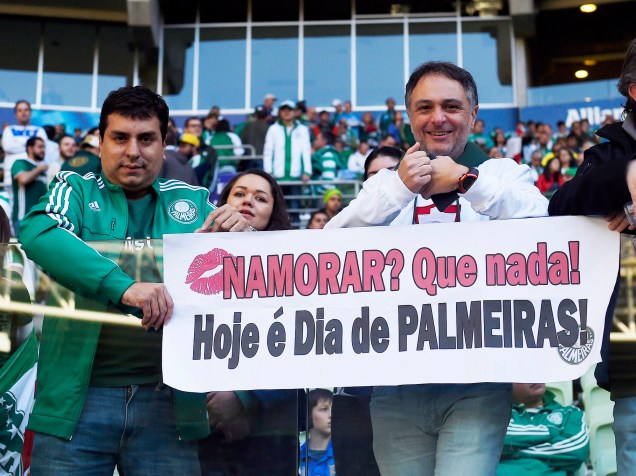 Torcida durante o jogo entre Palmeiras e Corinthians, válido pela 7ª rodada do Campeonato Brasileiro, em São Paulo (SP) - 12/06/2016