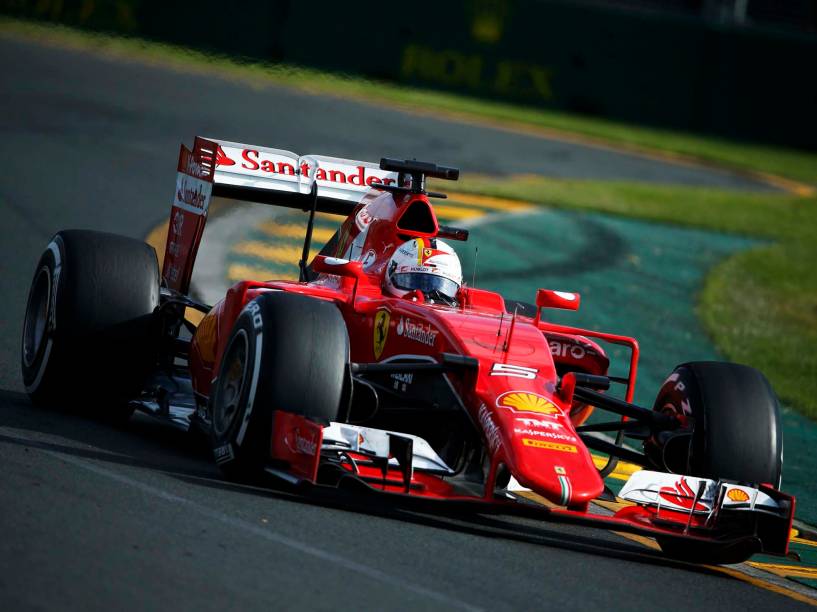 Sebastian Vettel, da Ferrari, durante o GP da Austrália, em Melbourne