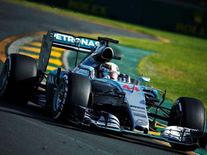 Lewis Hamilton, da Mercedes, durante o GP da Austrália, em Melbourne