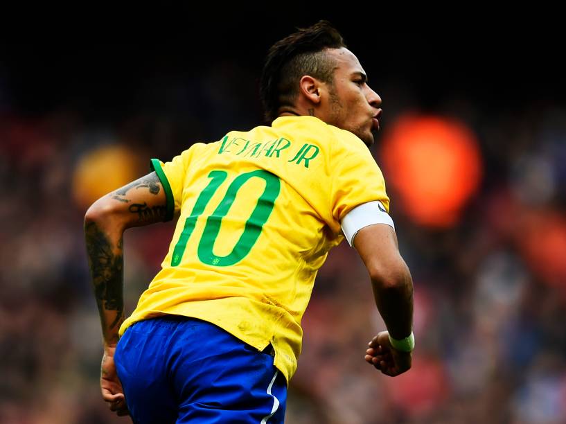Neymar no amistoso contra o Chile