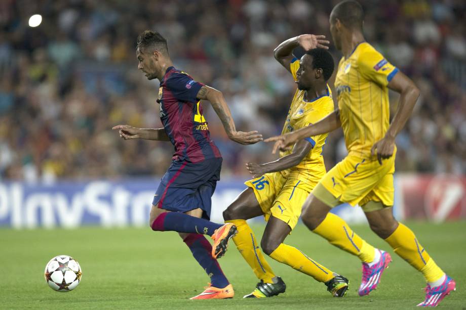 Neymar na vitória do Barcelona sobre o Apoel no Camp Nou - 17/09/2014