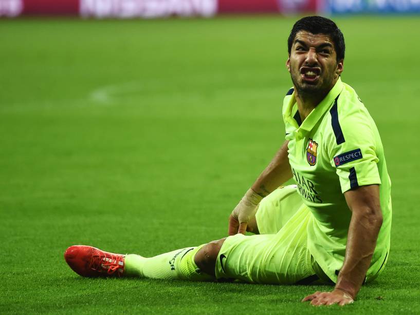 O atacante do Barcelona Luis Suárez na partida contra o Bayern de Munique