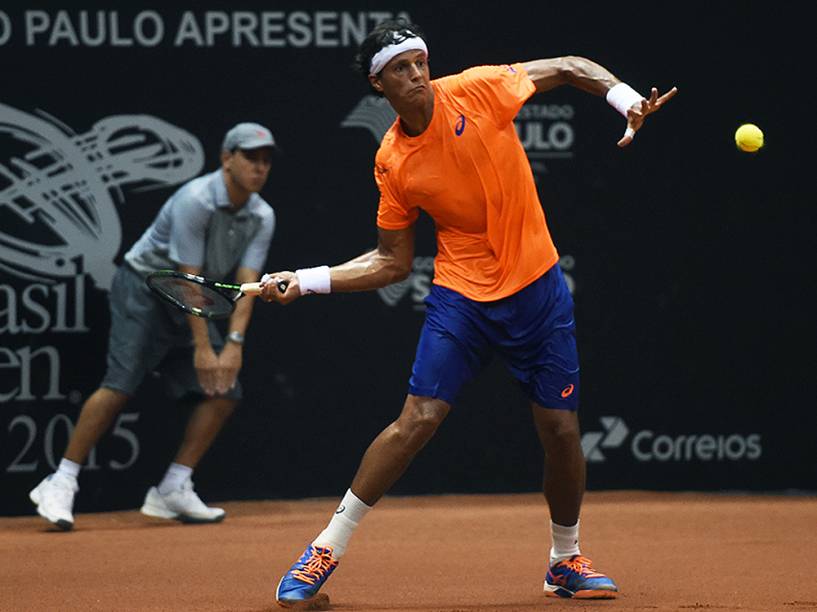 João Souza, o Feijão, durante durante o Brasil Open 2015 de Tênis, no Ginásio do Ibirapuera, zona sul de São Paulo