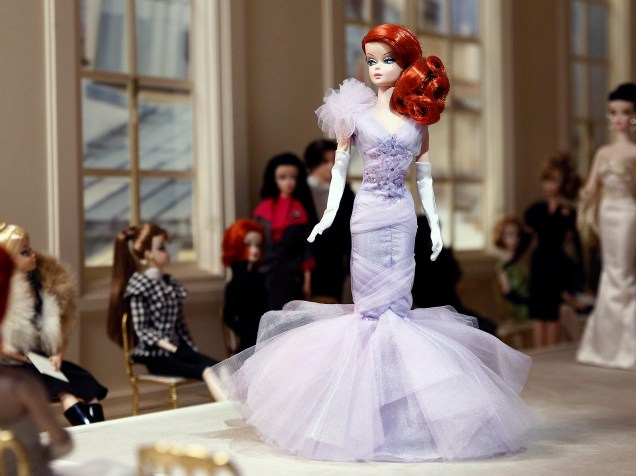 Cenário da exposição "Life of an icon", sobre a boneca Barbie, em Paris