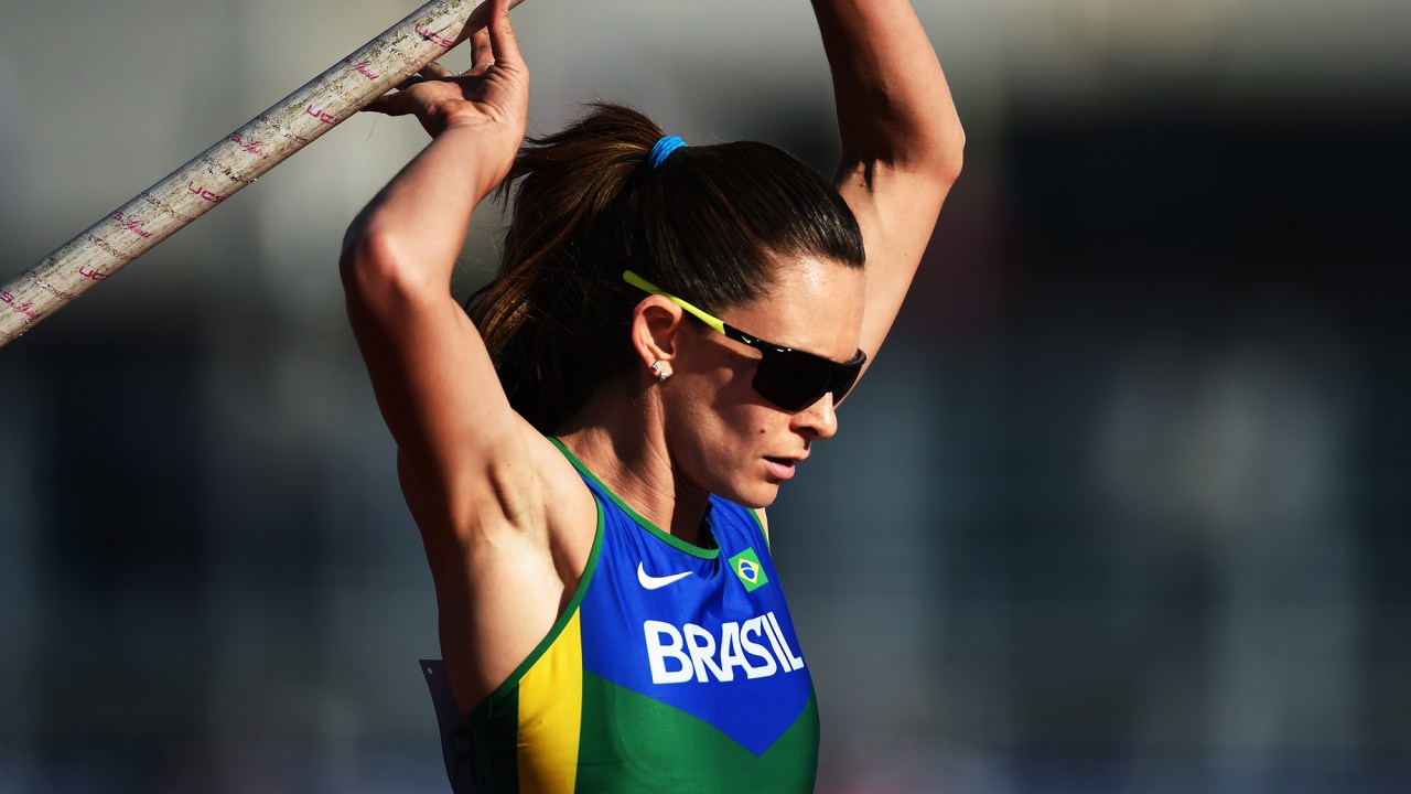 A atleta brasileira Fabiana Murer durante a competição de salto com vara nos Jogos Pan-Americanos 2015