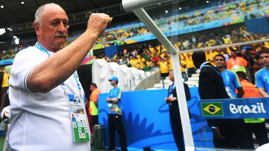 O técnico Luiz Felipe Scolari antes do jogo entre Brasil e México, no Castelão, em Fortaleza