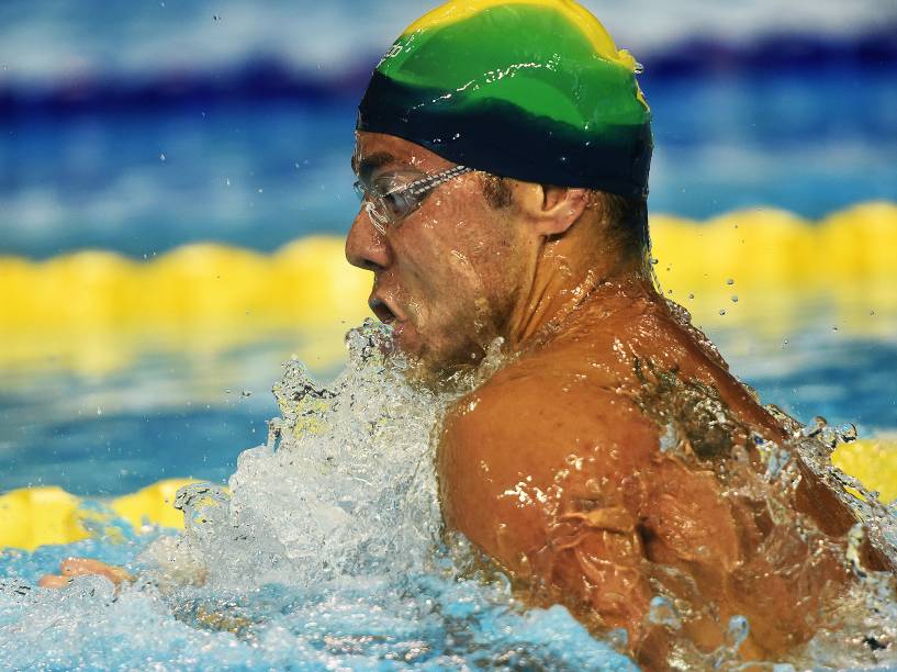 O nadador brasileiro Felipe França conquista a medalha de ouro nos 100m peito, nos Jogos Pan-Americanos em Toronto, no Canadá - 17/07/2015