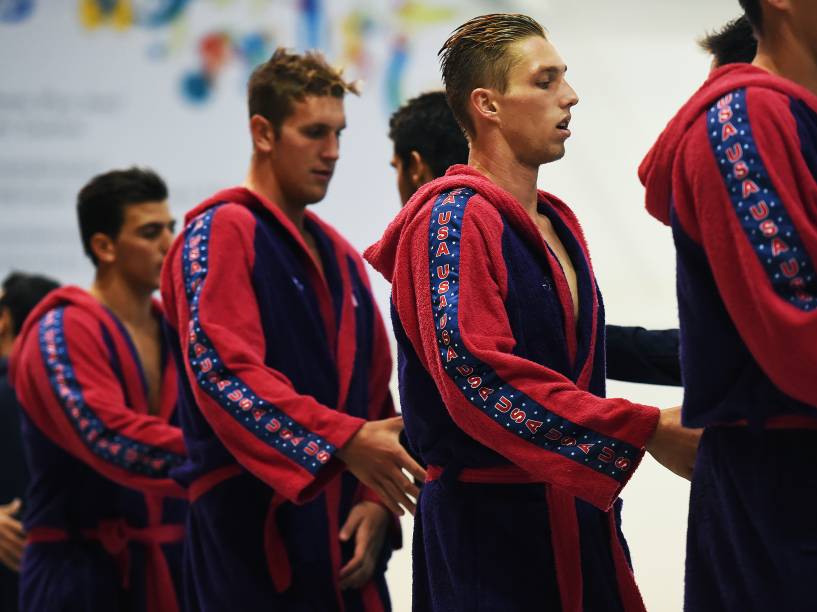 A seleção dos Estados Unidos na final do polo aquático nos Jogos Pan-Americanos de Toronto