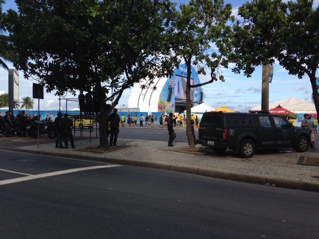 Policiamento reforçado na Fifa Fan Fest, em Copacabana