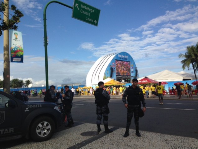 Policiamento reforçado na Fifa Fan Fest, em Copacabana