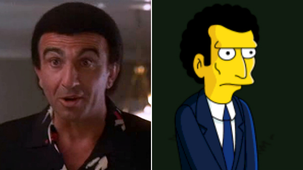 O ator Frank Sivero, no longa 'Os Bons Companheiros' e o personagem Louie, de 'Os Simpsons'