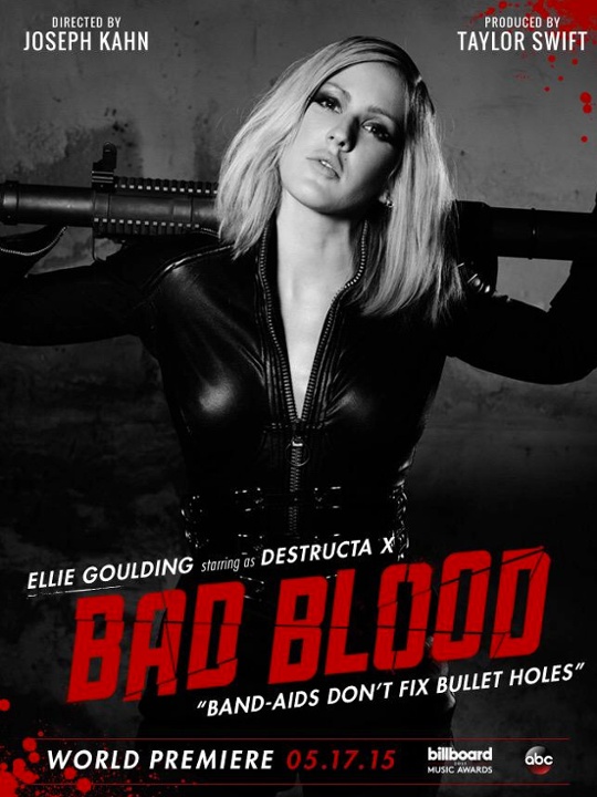 Cantora britânica Ellie Goulding no pôster do clipe de Bad Blood