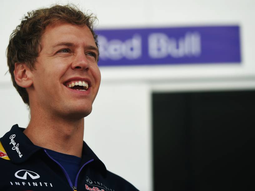 O piloto alemão, Sebastian Vettel, chega no autódromo de Interlagos para o GP de Fórmula 1 2014, em São Paulo
