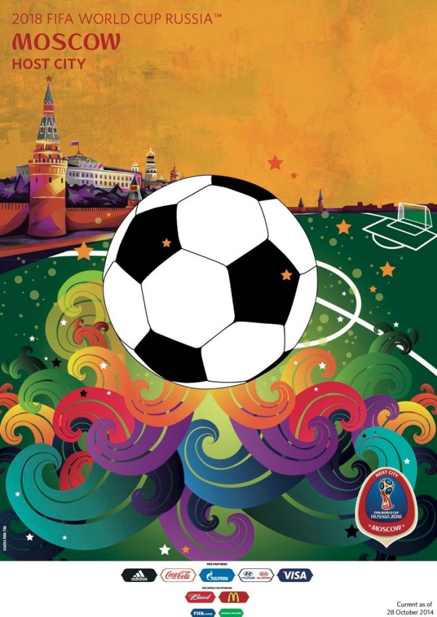 Cartazes das cidades-sede da Copa do Mundo de 2018: Moscou