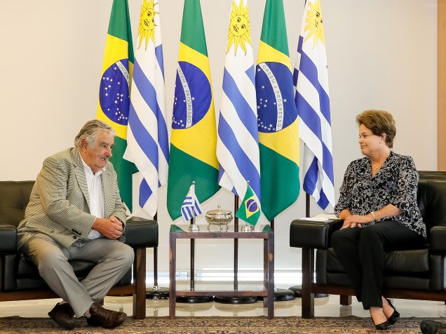 A presidenta Dilma Rousseff recebeu nesta sexta-feira (07) o presidente do Uruguai, José Mujica, no Palácio do Planalto, em Brasília