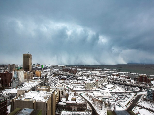 Nevasca em Buffalo, estado de Nova York, nos Estados Unidos