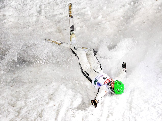 A chinesa Sicun Xu durante a final da competição de esqui aéreo no Campeonato Mundial de Snowboard em Kreischberg, na Áustria - 15/01/2015