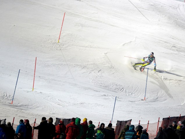 O francês Alexis Pinturault durante competição de slalom na Copa do Mundo de Esqui em Kitzbuehel, na Áustria - 23/01/2015