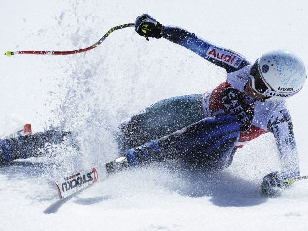 A esquiadora espanhola Carolina Ruiz Castillo durante a final da Copa do Mundo de Esqui Alpino em Meribel, na França - 18/03/2015